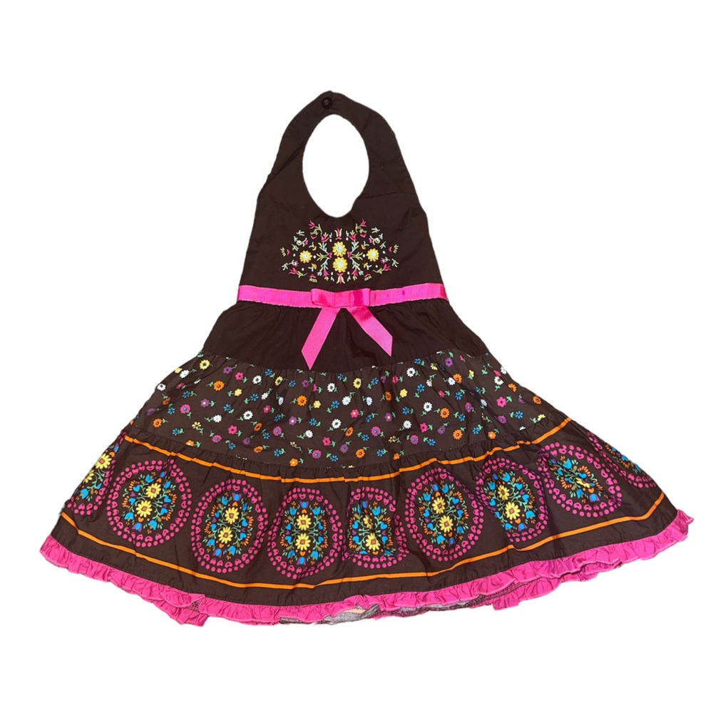 Blueberi Boulevard toddler Boho Layered Halter Dress size 24m